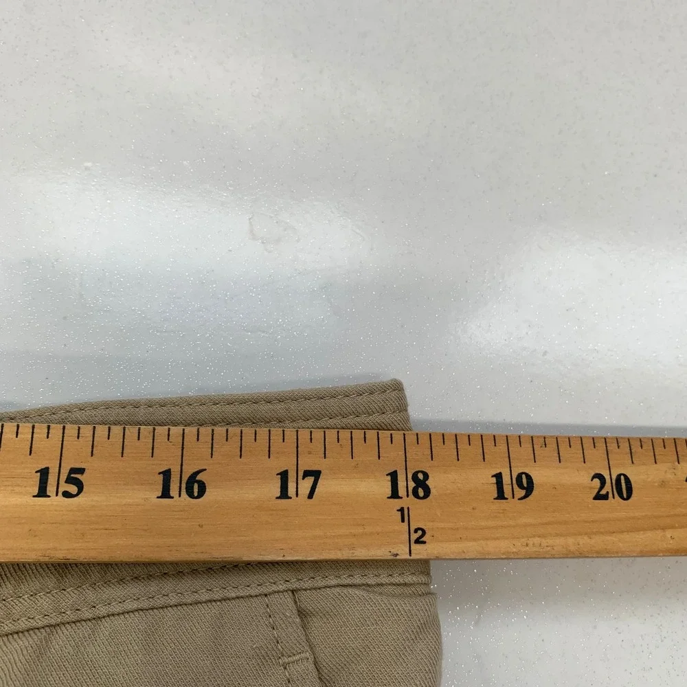 Banana Republic Khaki  Linen Blend Cargo Utility Pants Women 18 Pleated Belted